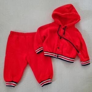 Vintage Red Sweats Set 6-9 months *relaxed waist